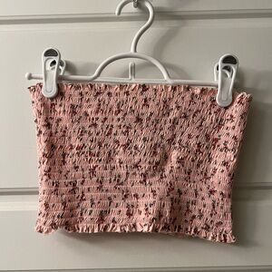Garage Floral Scrunch Tube Top